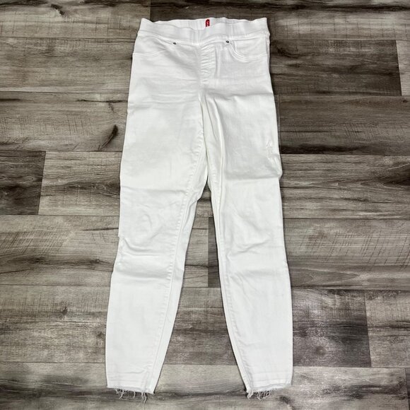 Spanx High Rise Distressed Denim Skinny Jeggings White Women’s Size S - Picture 1 of 11